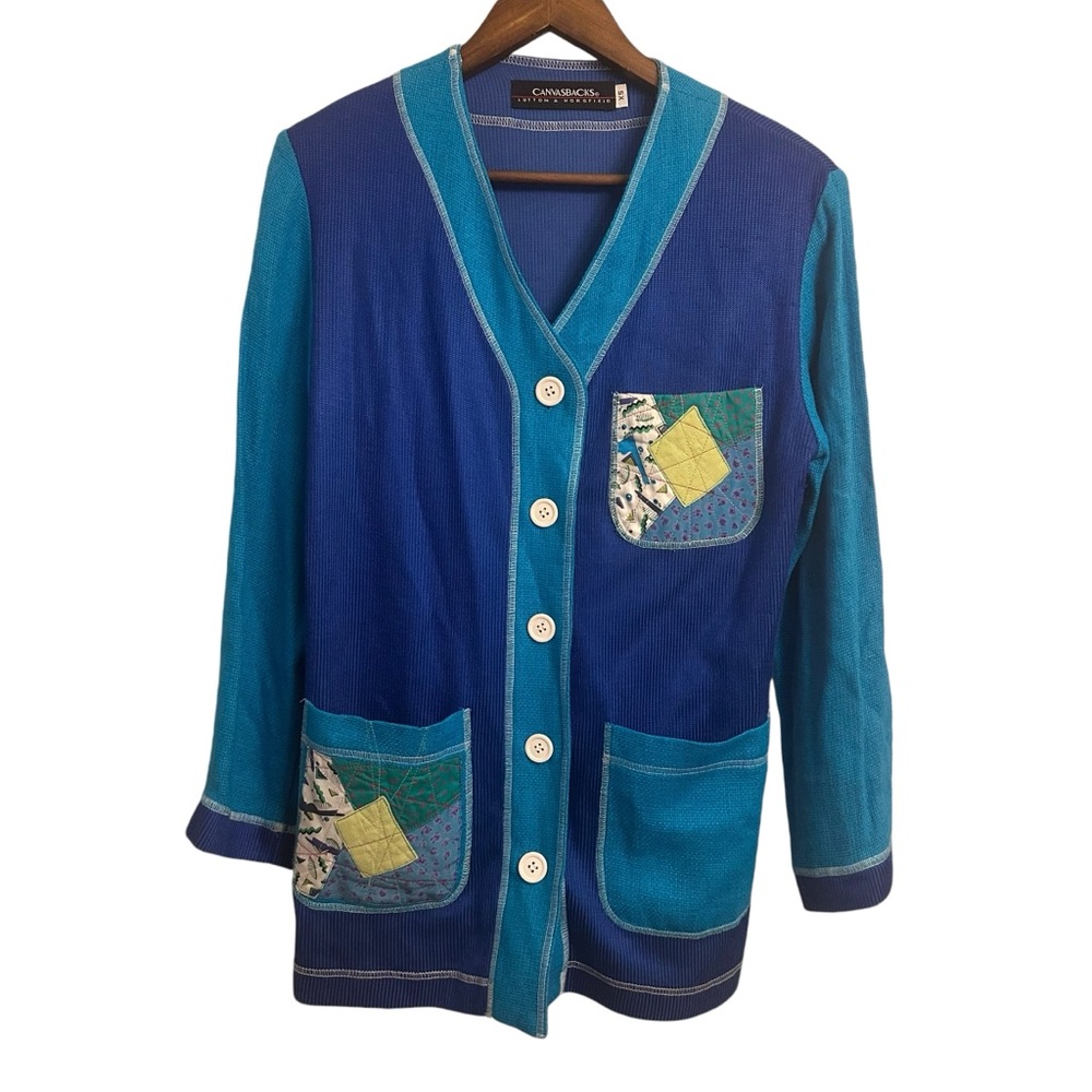 Vintage Canvasbacks Lutton & Horsfield Cardigan Button Up Patchwork Women’s XS